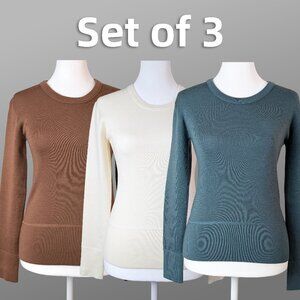UNIQLO U Wool Blend Long Sleeve Tops  – Set of 3  – Size S